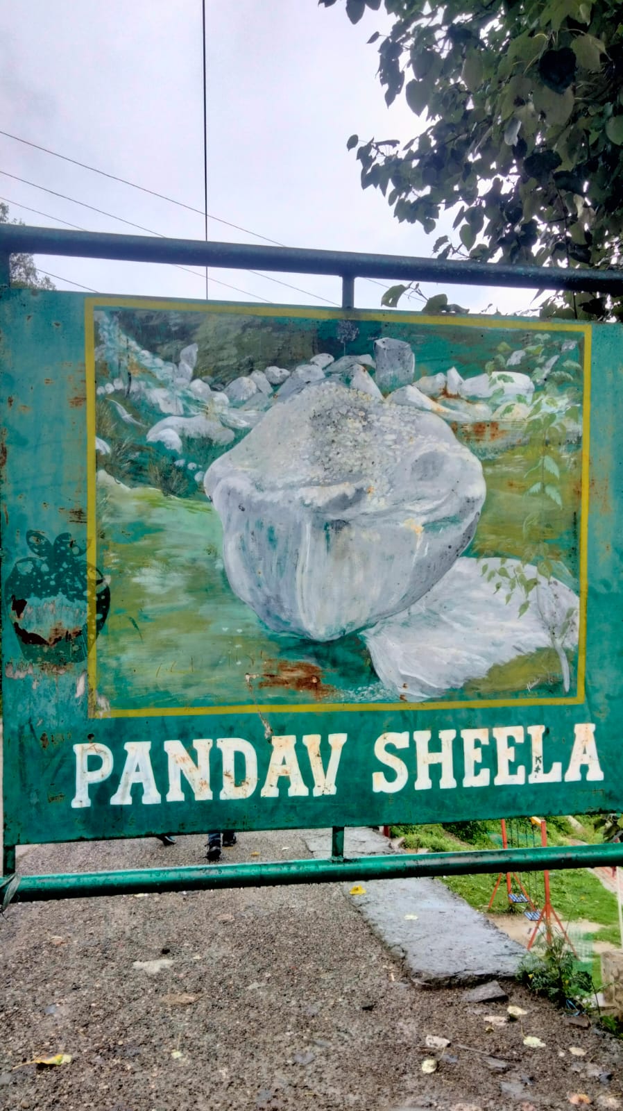 Discover Pandav Shila, the Janjheli Valley's Historical Gem 2 pandav sheela stone photo marked in a hoarding 1723095767